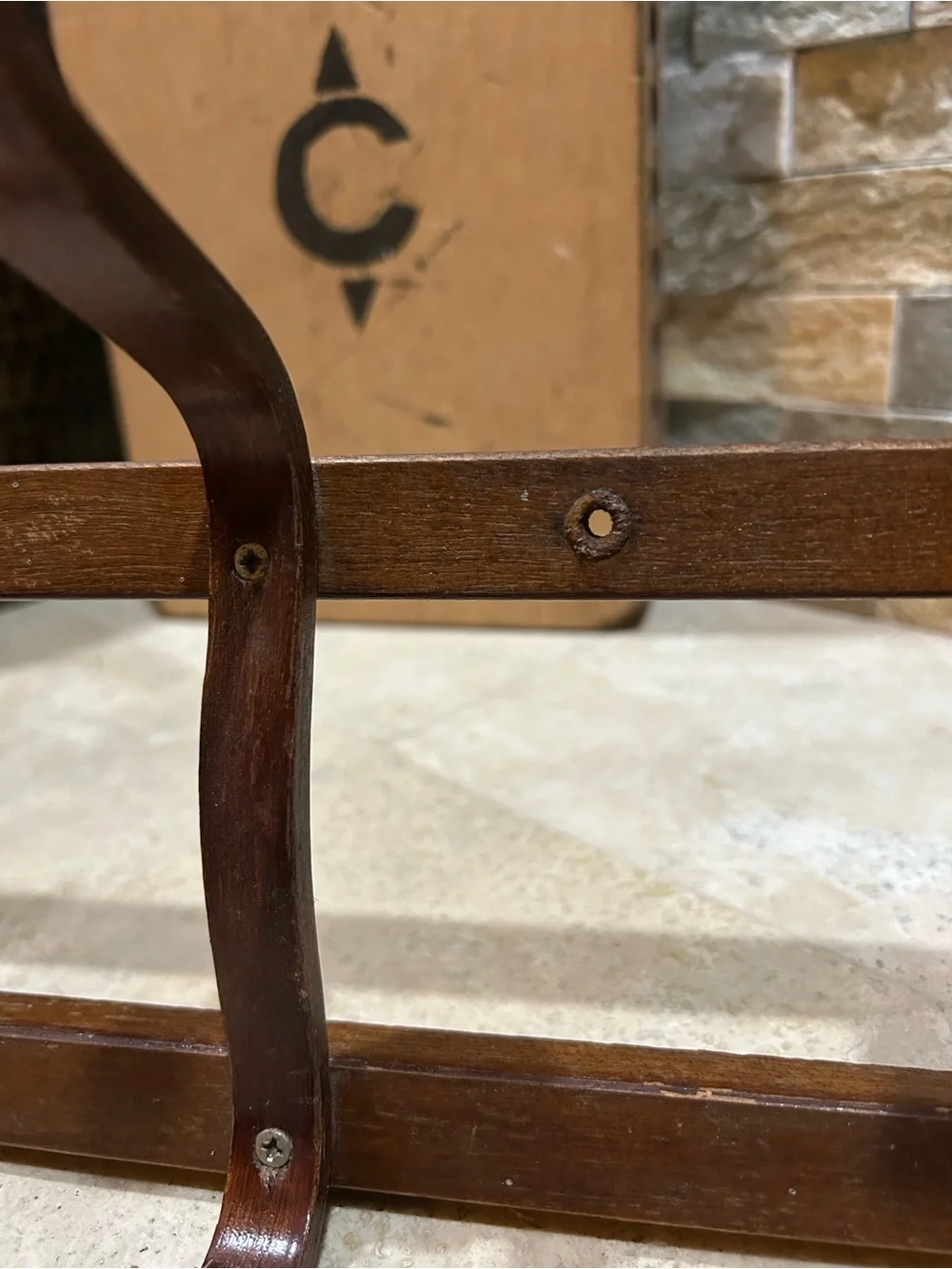 Vintage 1960s Thonet style wall mounted coat rack
